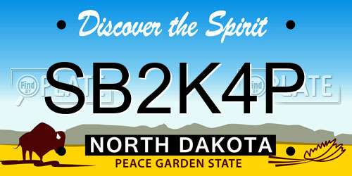 SB2K4P North Dakota License Plate