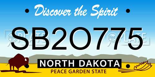 SB2O775 North Dakota License Plate