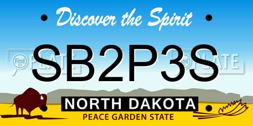 SB2P3S North Dakota License Plate