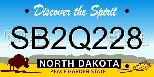 SB2Q228 North Dakota License Plate