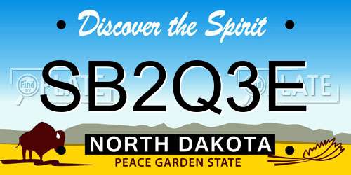 SB2Q3E North Dakota License Plate