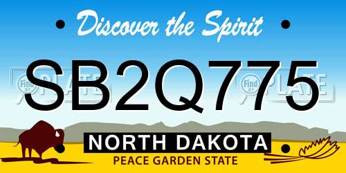 SB2Q775 North Dakota License Plate