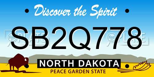 SB2Q778 North Dakota License Plate