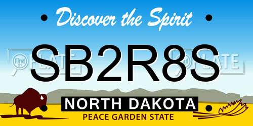 SB2R8S North Dakota License Plate