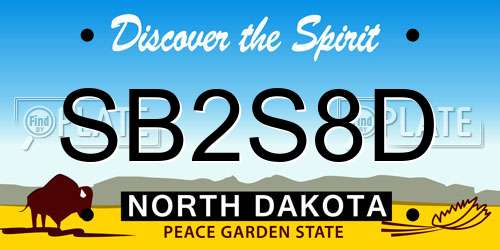 SB2S8D North Dakota License Plate