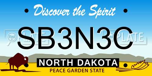 SB3N3C North Dakota License Plate