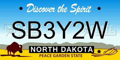 SB3Y2W North Dakota License Plate