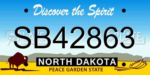 SB42863 North Dakota License Plate