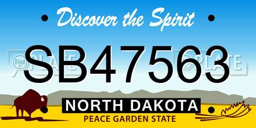 SB47563 North Dakota License Plate