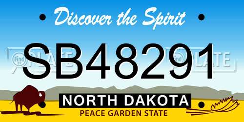 SB48291 North Dakota License Plate