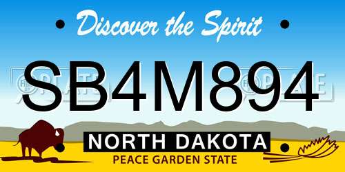 SB4M894 North Dakota License Plate