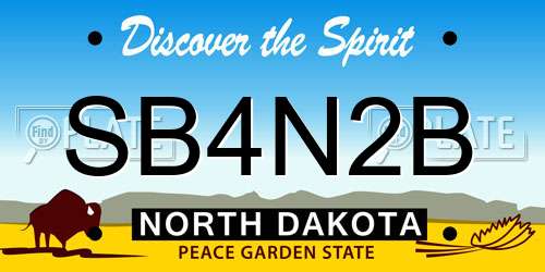 SB4N2B North Dakota License Plate