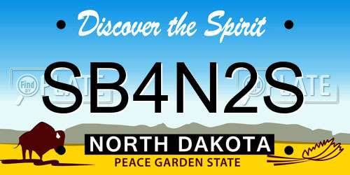SB4N2S North Dakota License Plate