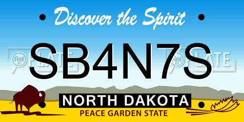 SB4N7S North Dakota License Plate