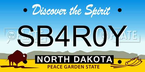 SB4R0Y North Dakota License Plate