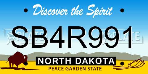 SB4R991 North Dakota License Plate