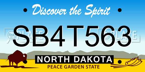 SB4T563 North Dakota License Plate