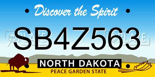 SB4Z563 North Dakota License Plate