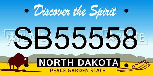 SB55558 North Dakota License Plate