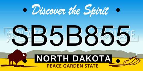 SB5B855 North Dakota License Plate