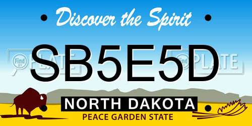SB5E5D North Dakota License Plate