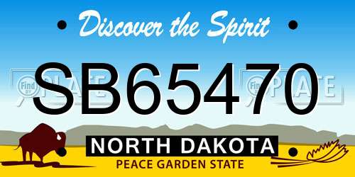 SB65470 North Dakota License Plate