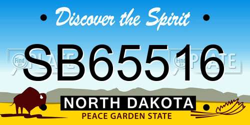 SB65516 North Dakota License Plate