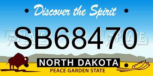 SB68470 North Dakota License Plate