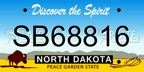 SB68816 North Dakota License Plate