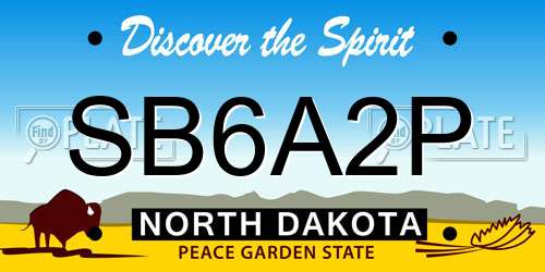 SB6A2P North Dakota License Plate
