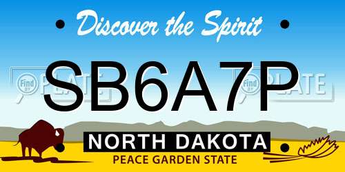 SB6A7P North Dakota License Plate