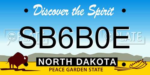 SB6B0E North Dakota License Plate