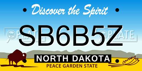 SB6B5Z North Dakota License Plate