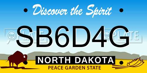 SB6D4G North Dakota License Plate