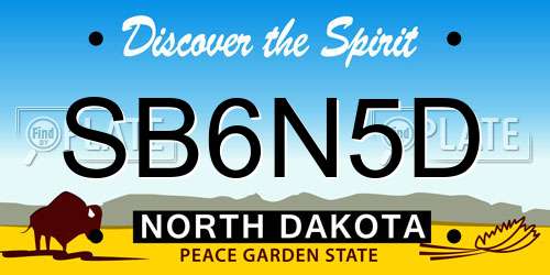 SB6N5D North Dakota License Plate