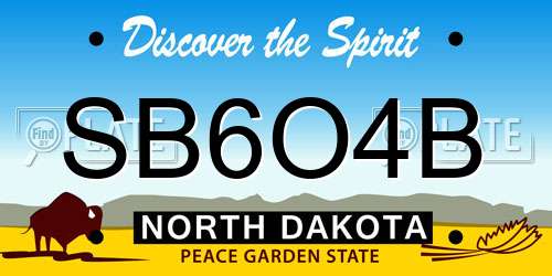 SB6O4B North Dakota License Plate