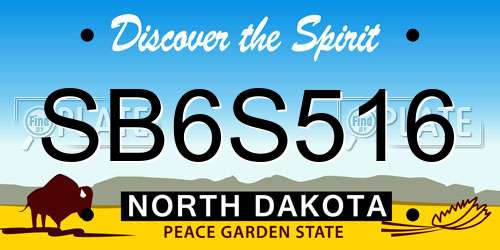 SB6S516 North Dakota License Plate