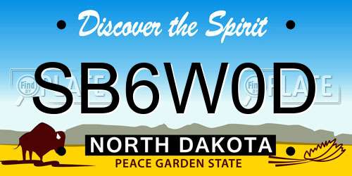 SB6W0D North Dakota License Plate