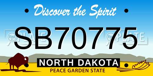 SB70775 North Dakota License Plate