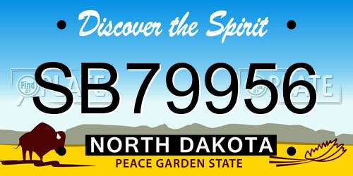 SB79956 North Dakota License Plate