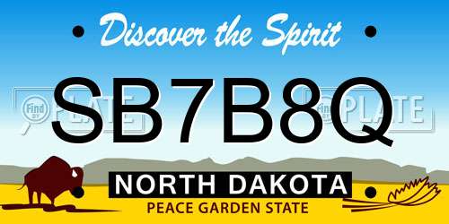 SB7B8Q North Dakota License Plate