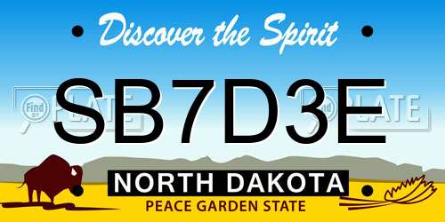 SB7D3E North Dakota License Plate