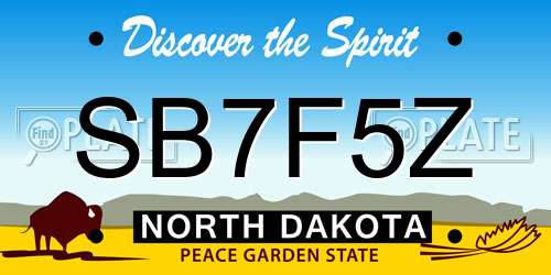 SB7F5Z North Dakota License Plate