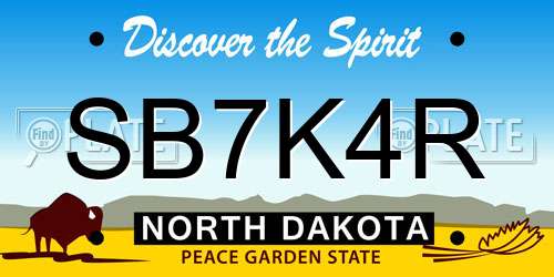 SB7K4R North Dakota License Plate
