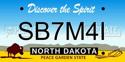 SB7M4I North Dakota License Plate