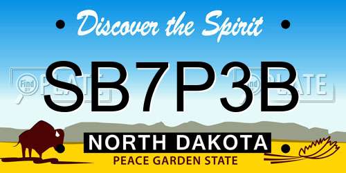 SB7P3B North Dakota License Plate