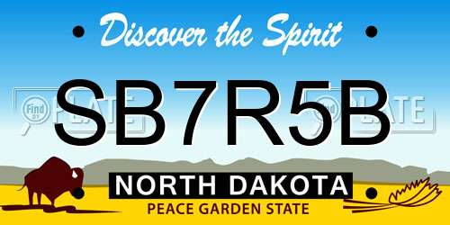 SB7R5B North Dakota License Plate