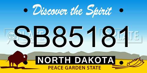 SB85181 North Dakota License Plate