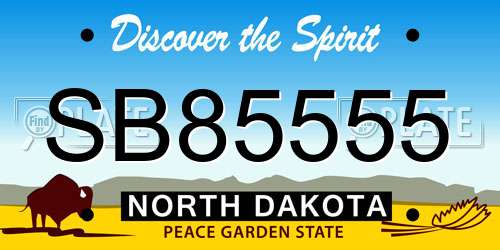 SB85555 North Dakota License Plate