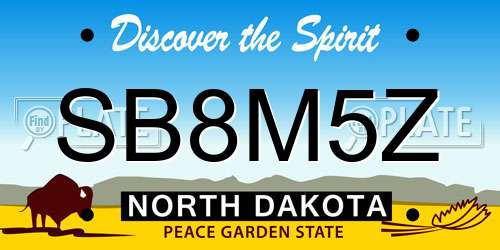 SB8M5Z North Dakota License Plate